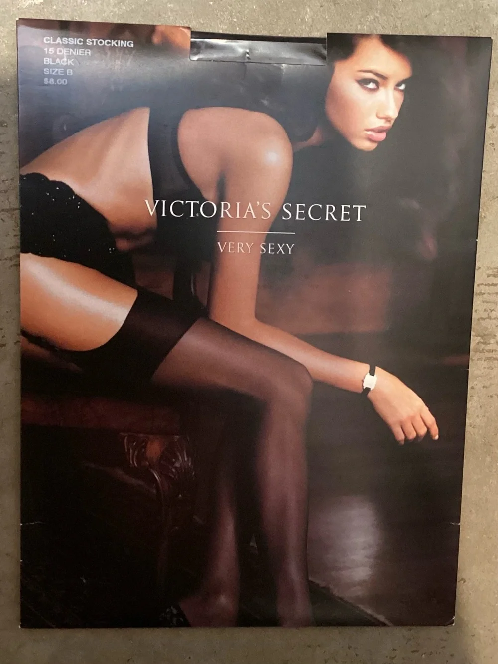 Vintage‎ Y2K Victoria’s Secret Very Sexy Black Thigh High Stockings Size B NOS